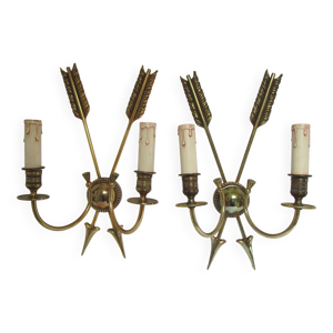 Paire appliques flèches - bronze