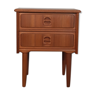 Danish beside tables in teck 2 drawers, scandinavian 1960
