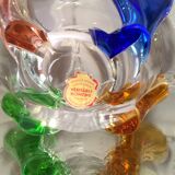 Empty basket multicolored bohemian glass pocket