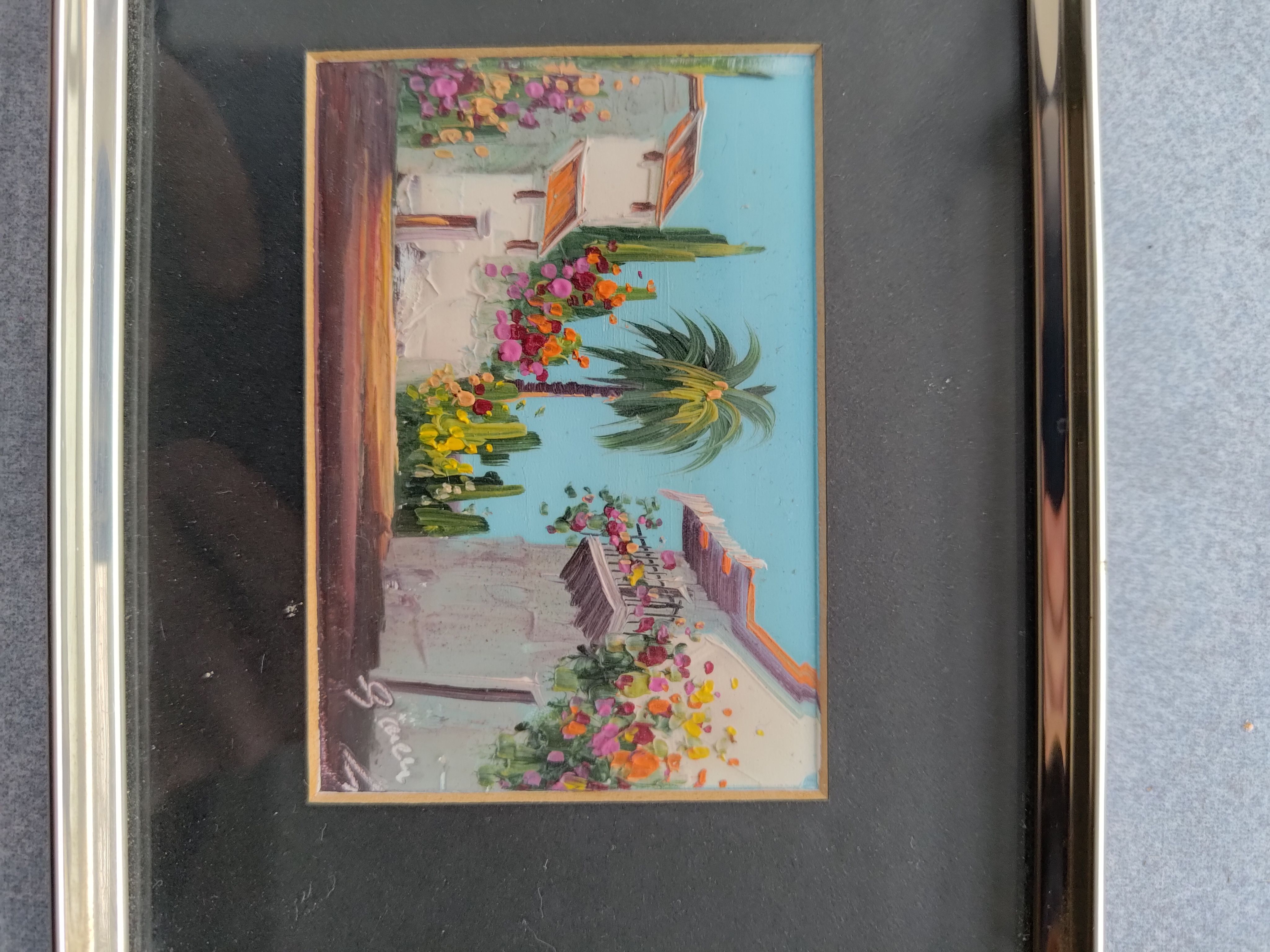 Tableau miniature huile sur bois