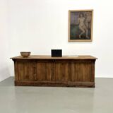 Large old trading counter in solid pine
