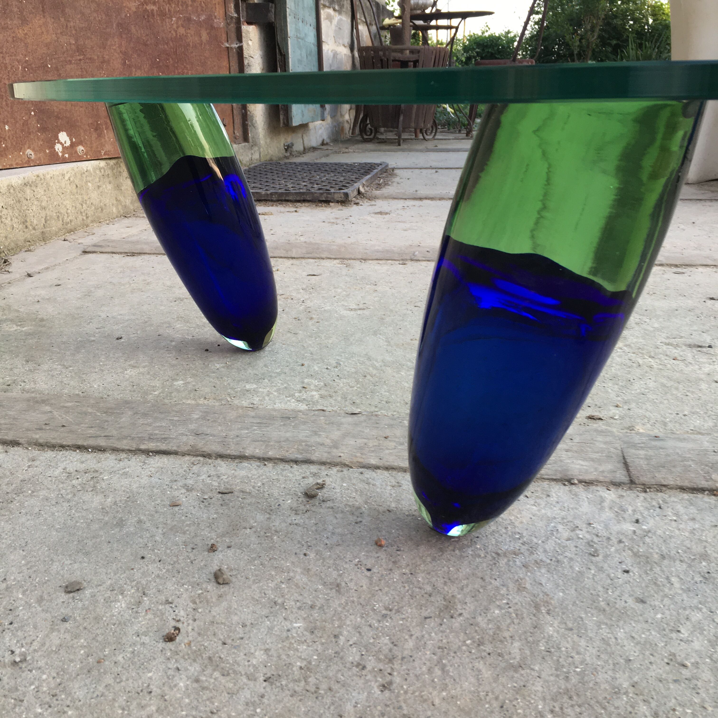 Murano glass coffee table design Maurice Barilone