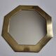 Octagonal brass mirror signed Frankie d'Homborchveld, 47 x 50 cm