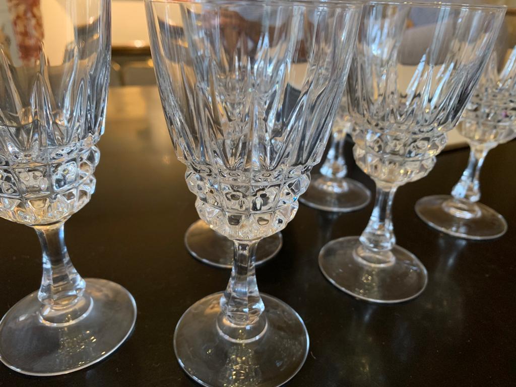 Six crystal glass