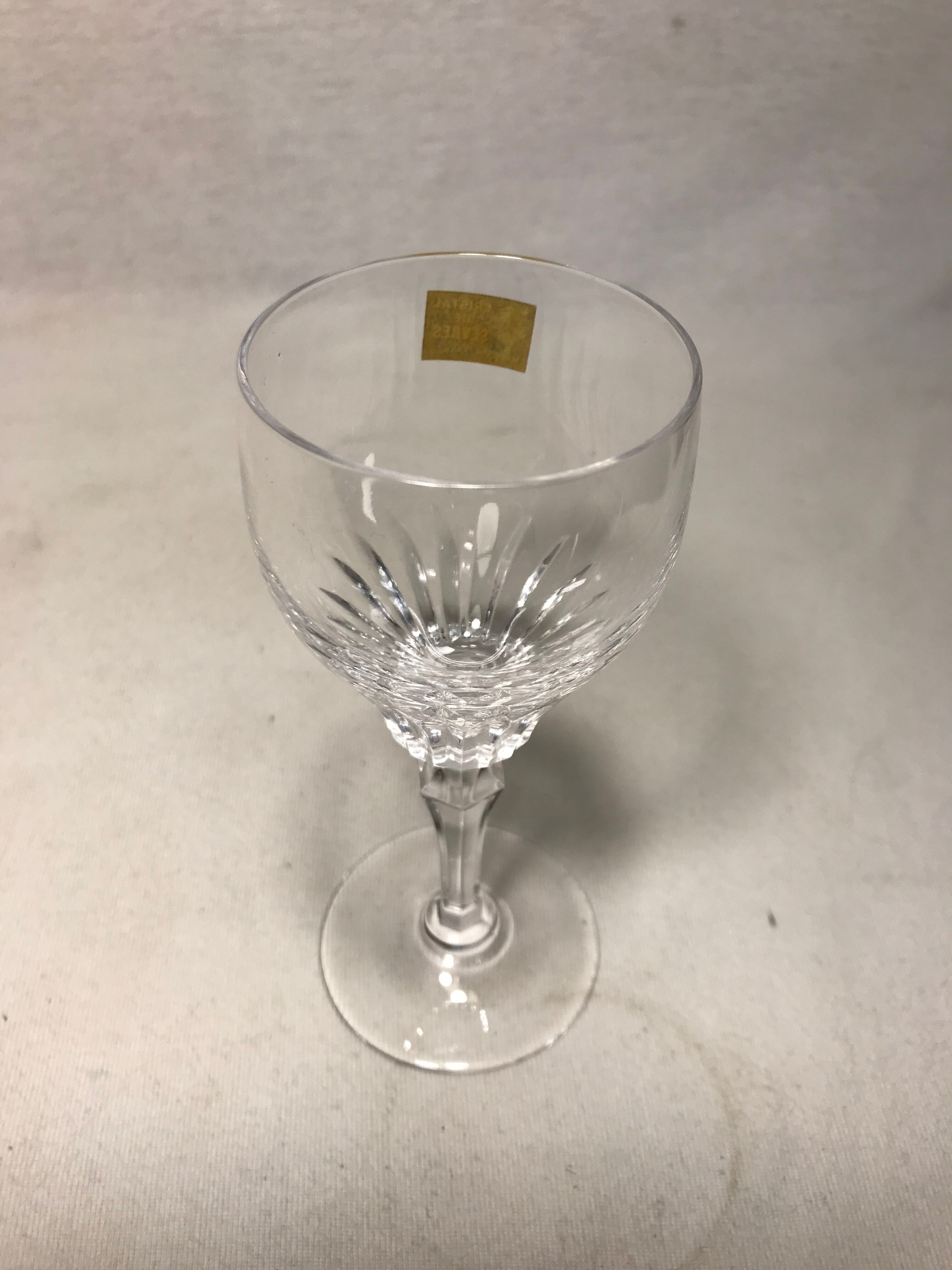 Set of 12 crystal port wine stemware of sevres France