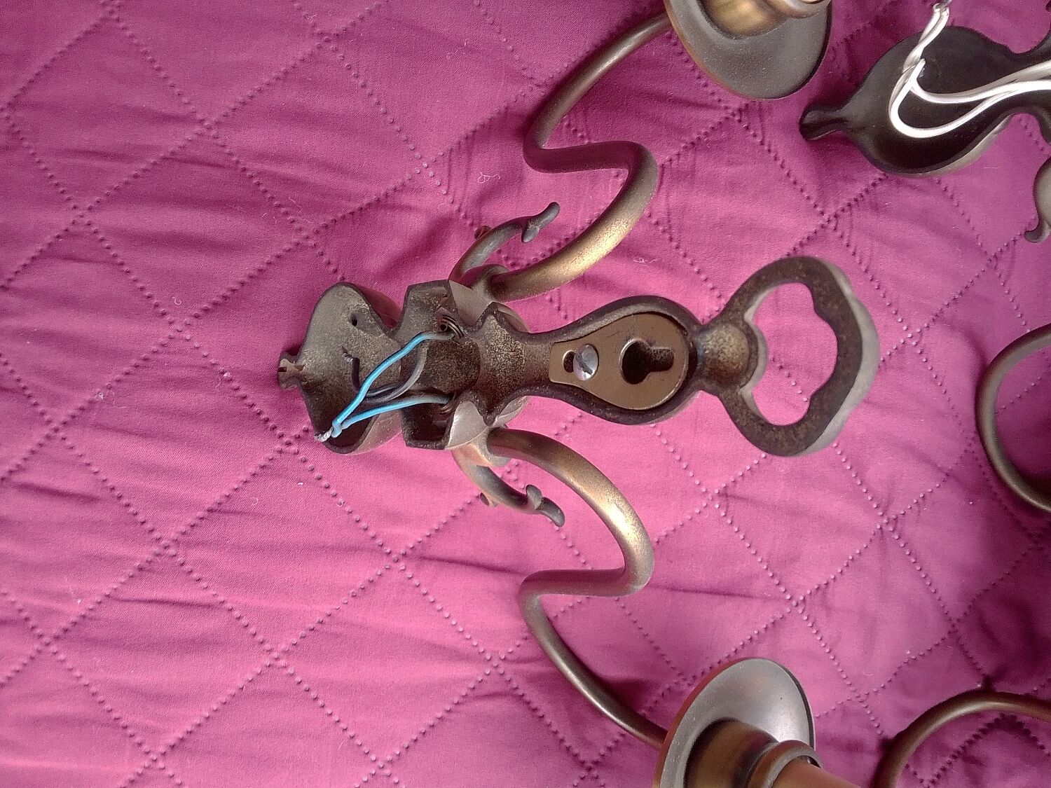 3 double brass appliques