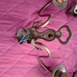 3 double brass appliques