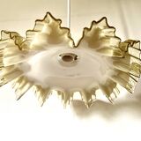 Suspension drapée verre blanc beige