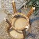 Plant holder in rattan and vintage bamboo