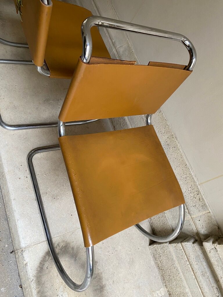 Set of 4 MR chairs by Mies Van der Rohe for Knoll