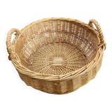 Large round wicker basket with handles