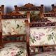 Czech Living Room Set in Beech and Walnut, 1890s, Set of 7