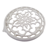 Old trifle, white enamelled cast iron, geometric decoration