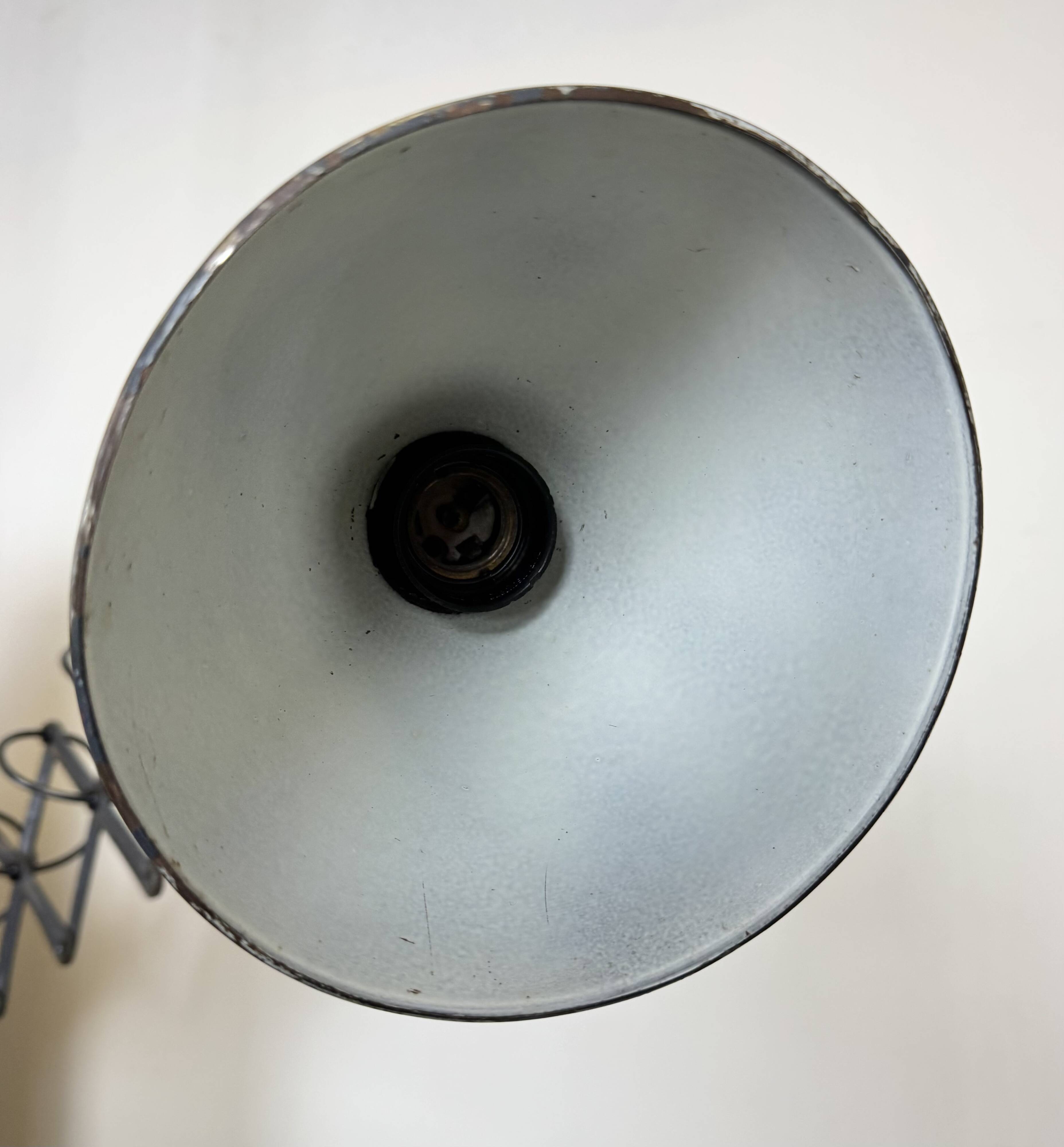 Dark Grey Industrial Scissor Wall Lamp from Elektroinstala, 1960s