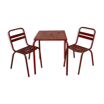 Red Tolix bistro set