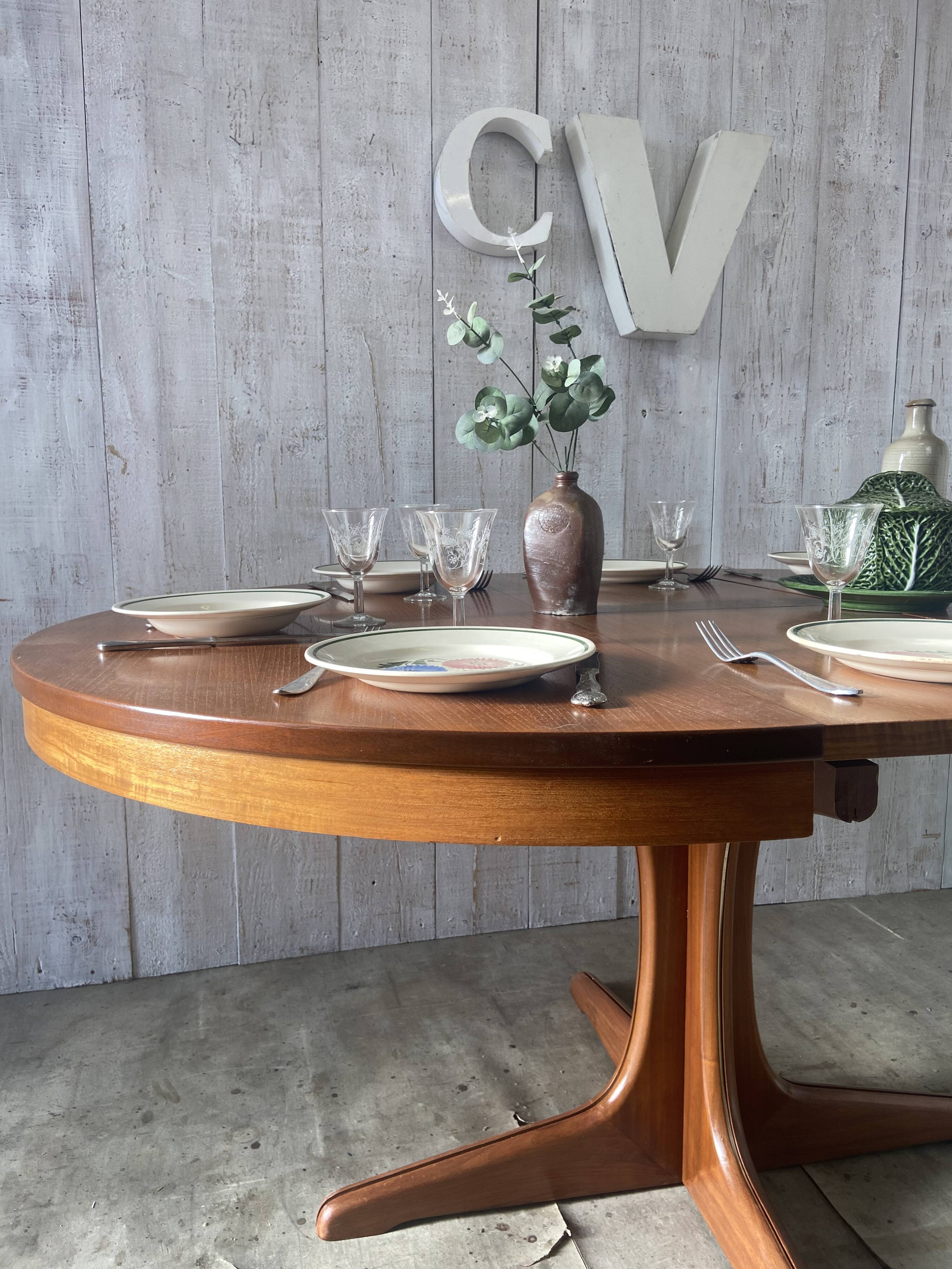 Table ronde extensible vintage