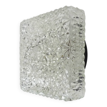 Wall lamp or ceiling light in glass and metal from the 50s and 60s.