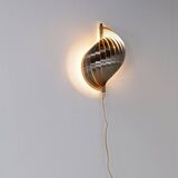 Swelling aluminum sconce by Henri Mathieu - 1970s