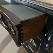 Curved chest of drawers, Louis XV style, Bordeaux type, lacquered in black