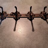 Coat rack hook X 4 Cast iron France folk art 50'S vintage metallic decoration
