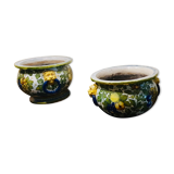 Paire de cache pots en faience