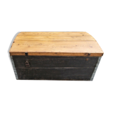 Antique wood trunk, large tool ches