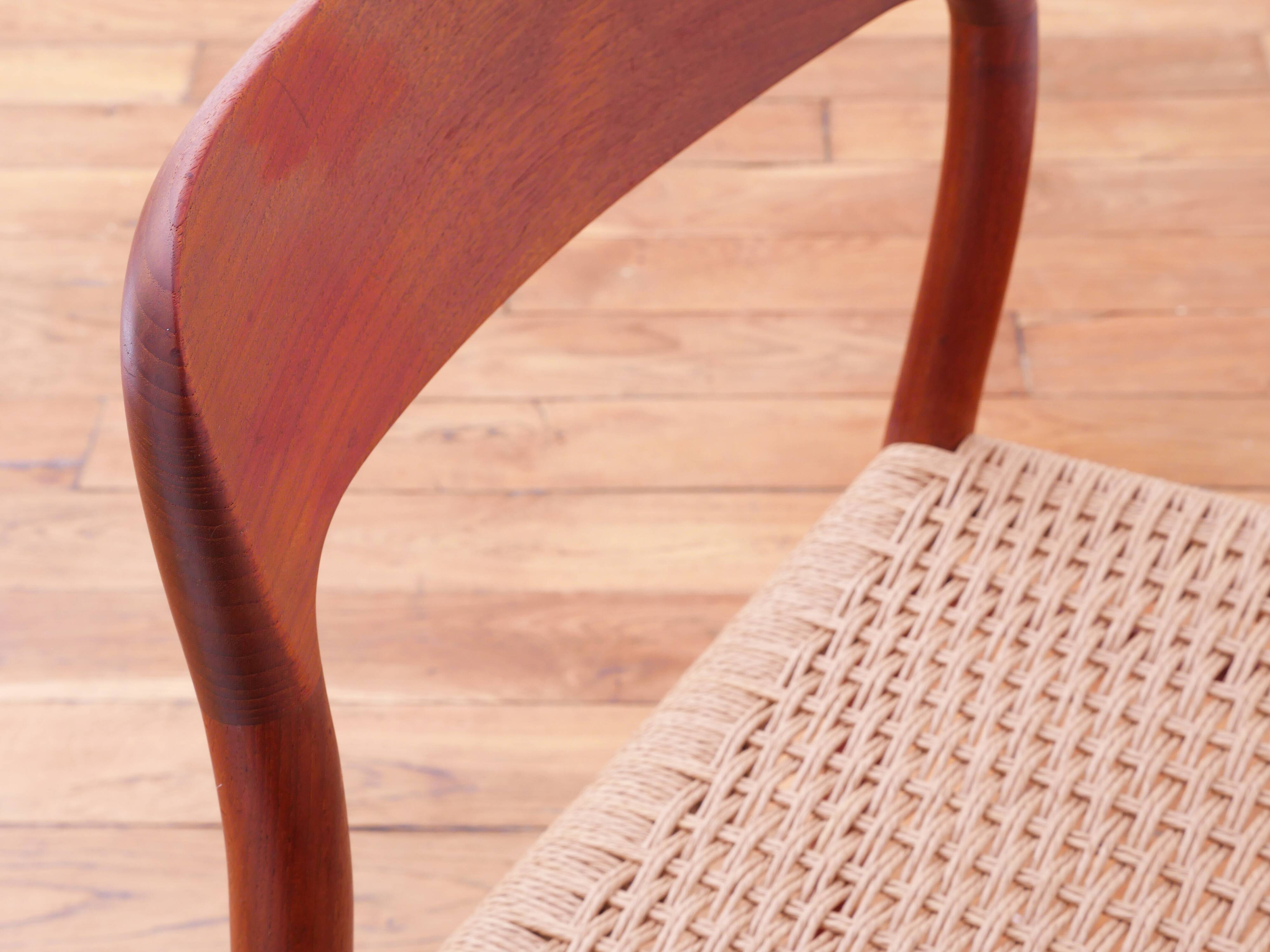 Chaise - Niels Otto Møller - modèle 75 - Corde danoise refaite