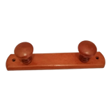 Wooden wall coat rack 2 pateres