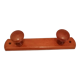 Wooden wall coat rack 2 pateres