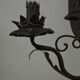 Pair of grey patinated iron wall lamps
