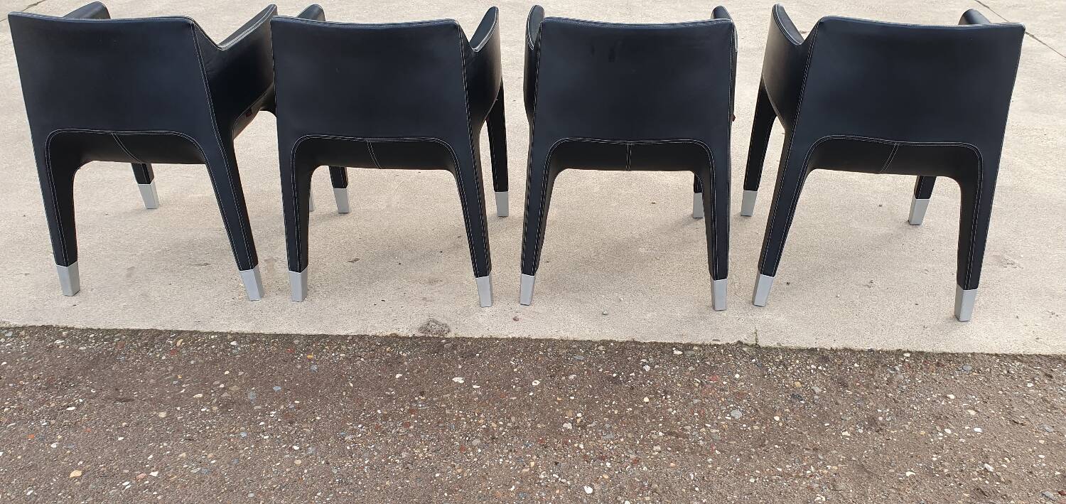 4 black armchairs Plank Claudio Bellini Mon Ami