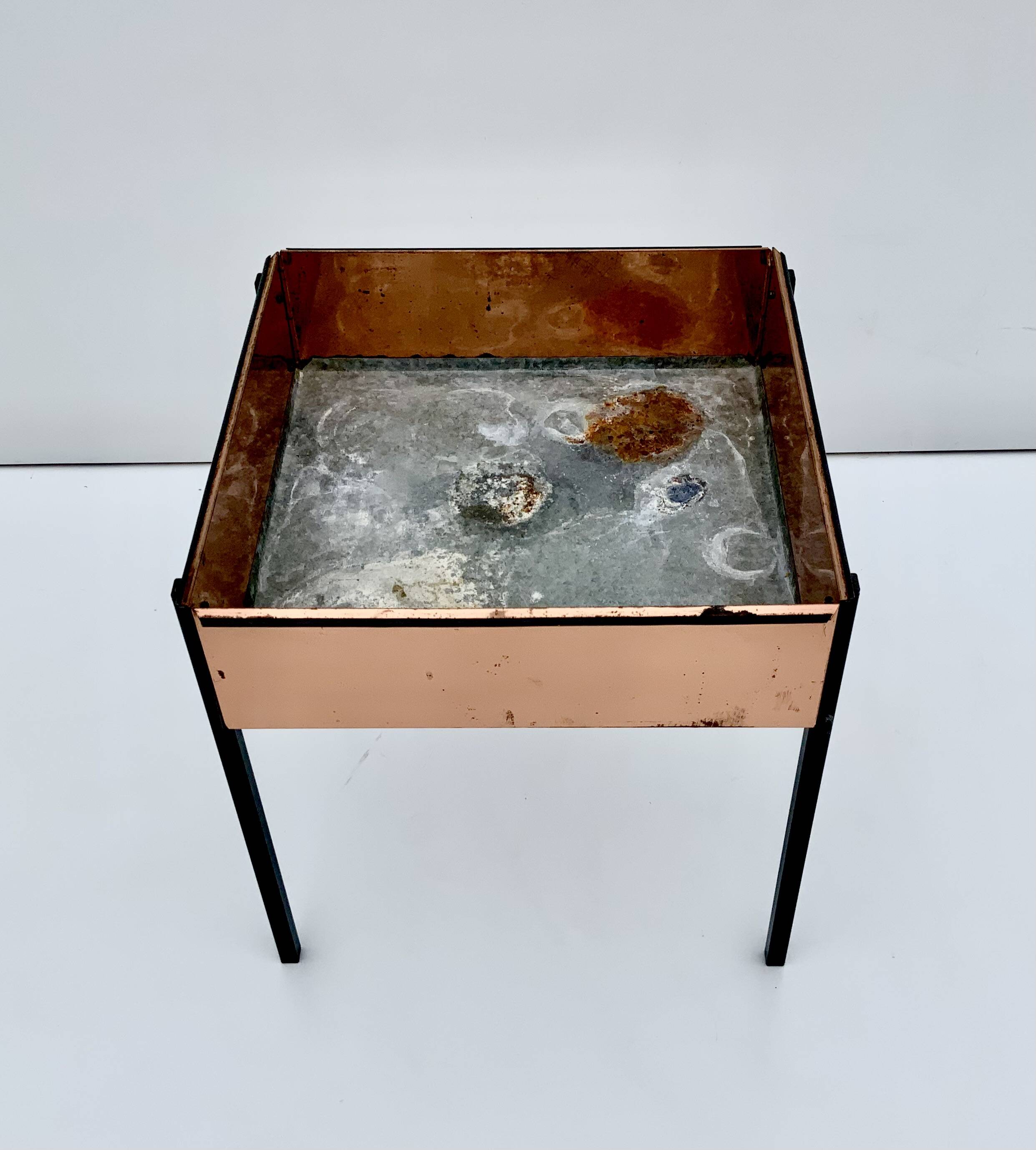 Hans Agne Jakobsson Square Copper Flower Table/ Pot Planter, AB Markaryd Sweden 1950s
