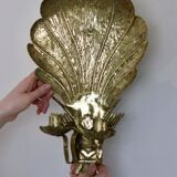 Swedish brass wall sconce from the mid-century for two candles.