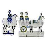 Pair of wall plaques in ceramic signed by Roger Capron.