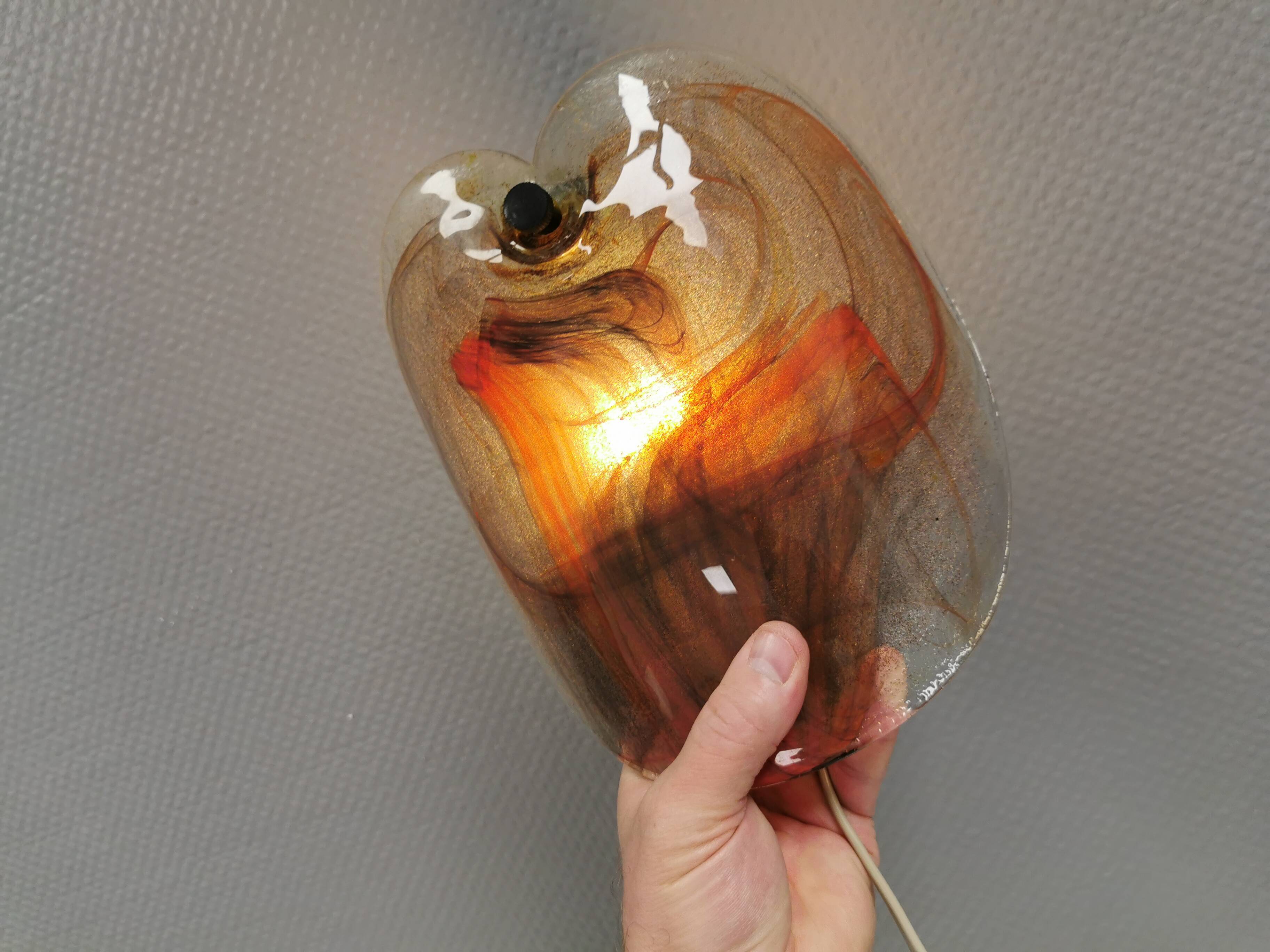 Glass wall lamps designed by per lutken for holmegaard Denmark 1970s