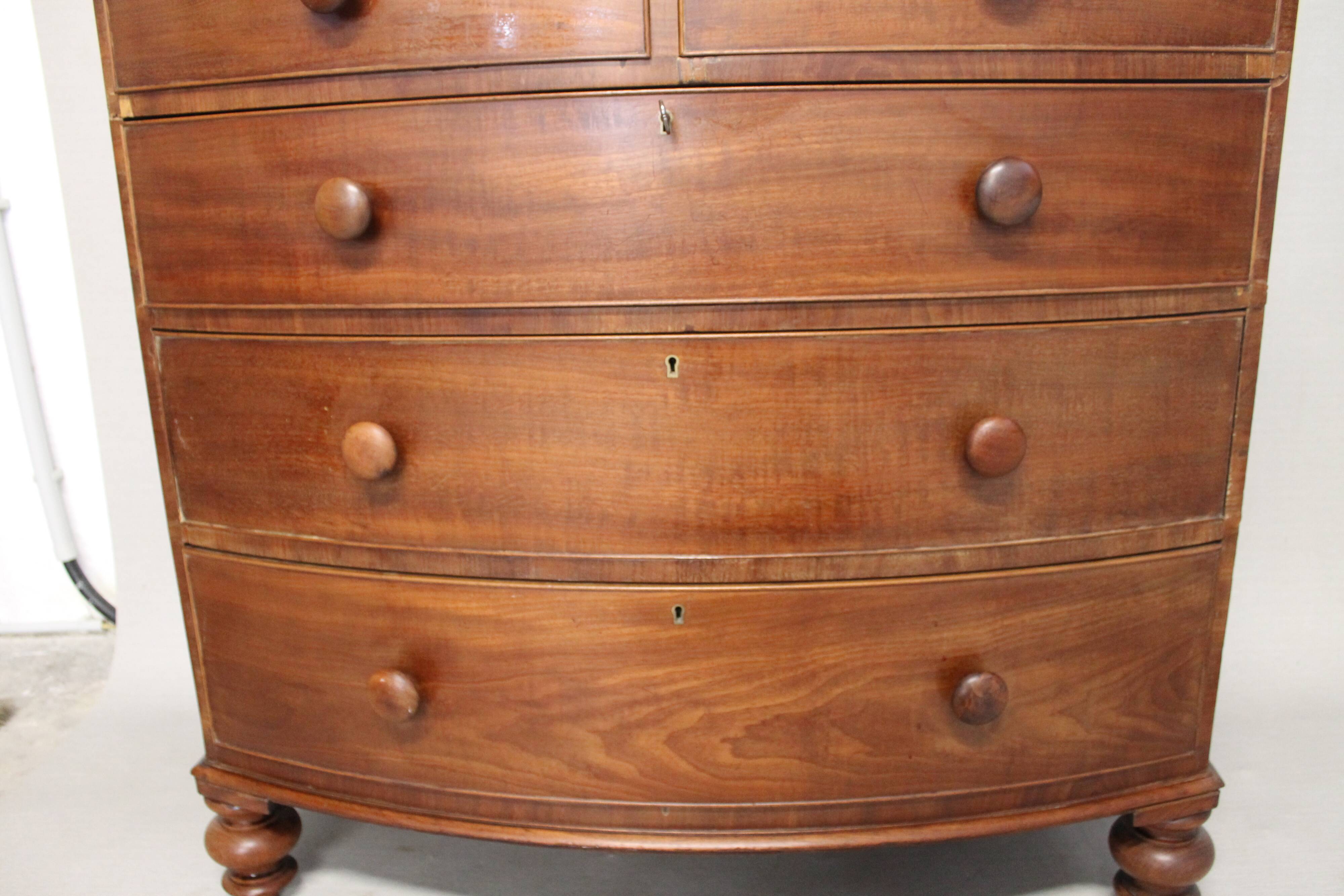 Mahogany veneer curved, English work, circa 1840