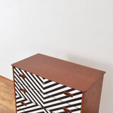 Mid-Century Danish Op-Art Chest of Drawers, 1960s.