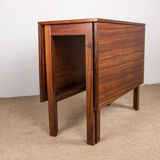Table pliable danoise extensible en palissandre, avec 2 rallonges rabattables 1960