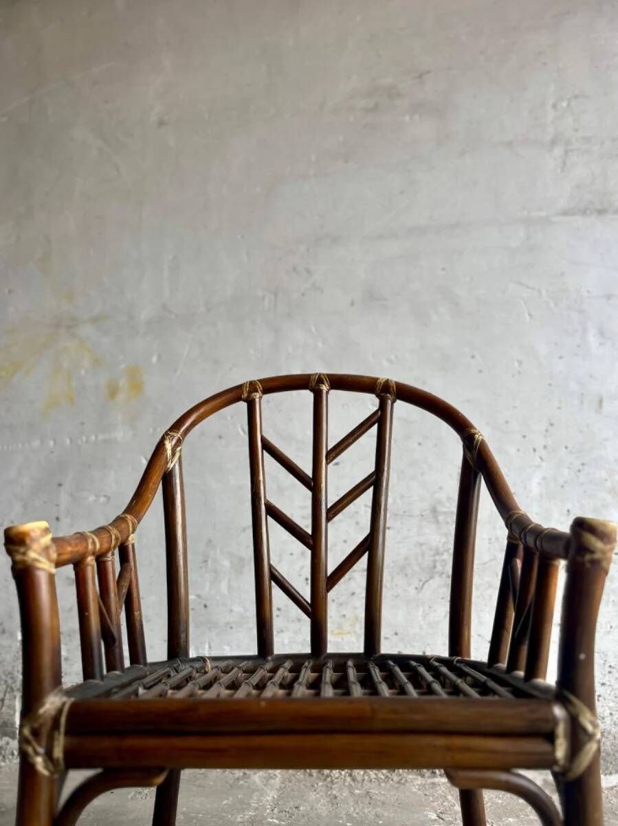 Rare ensemble de fauteuils en rotin McGuire des années 1970