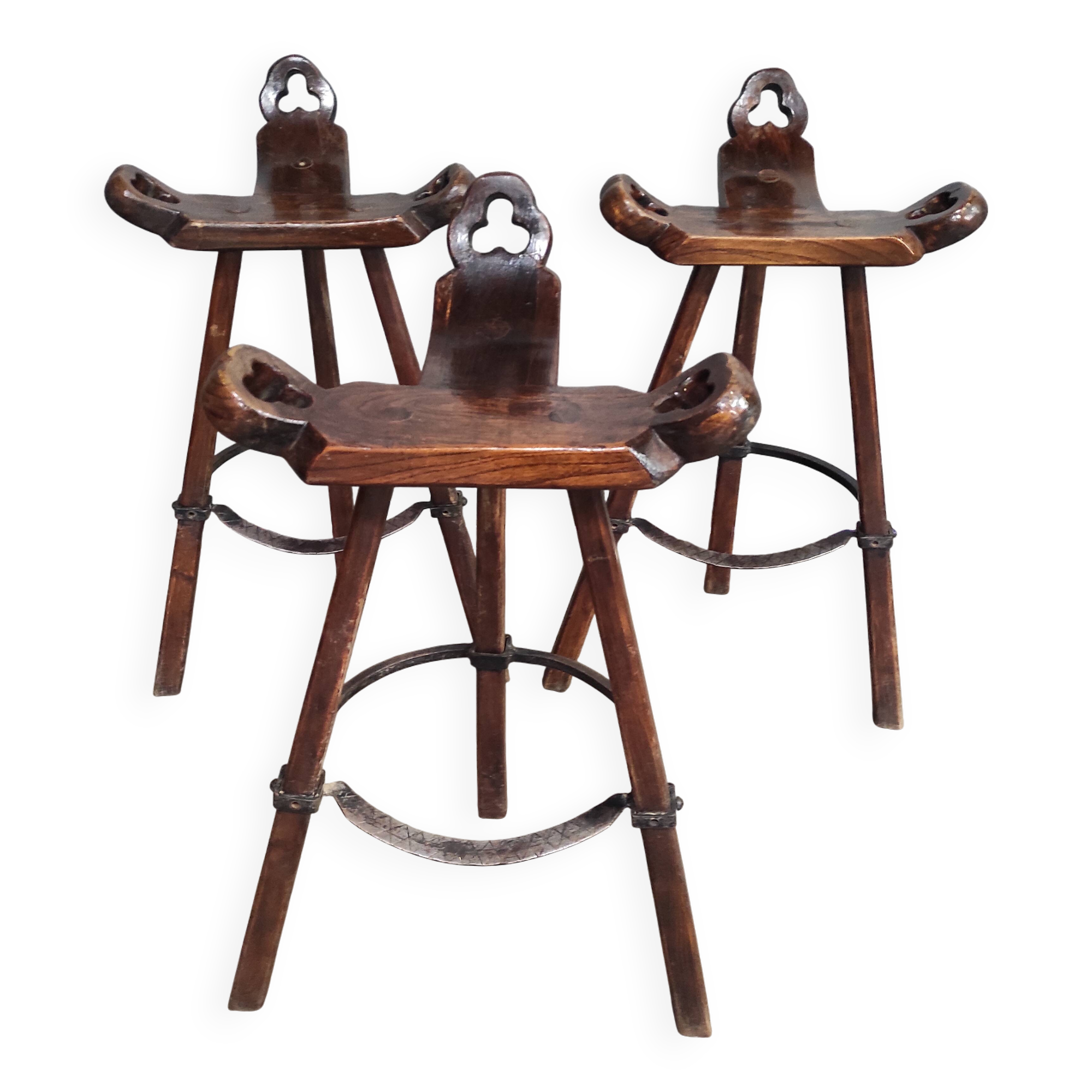 Vintage Brutalist Bar Stool 'Marbella' | Confonorm Spain, 1960s