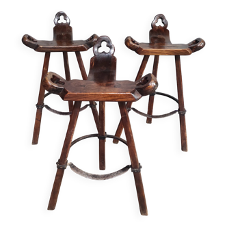 Vintage Brutalist Bar Stool 'Marbella' | Confonorm Spain, 1960s