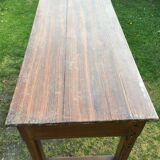 Table de ferme ancienne en chêne peinte faux bois peinture ancienne.