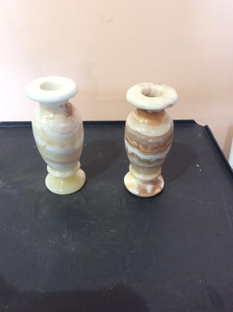 2 soliflore vases in onyx
