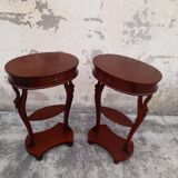 Pair of Empire-style bedside tables with Swan collar