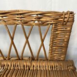 Vintage rattan chest bench child circa 1960
