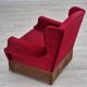Fauteuil danois, originale, meuble en velours, pieds en bois de chêne