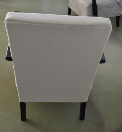 Art deco white armchair, circa 1920s