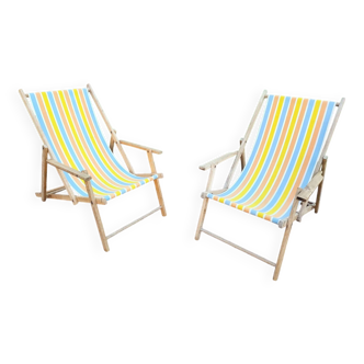 Pair of vintage Chilean deckchairs