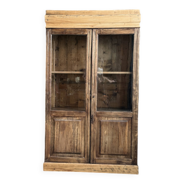 Small antique display cabinet in pine (restored)