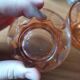 6 small vintage pink glass dessert bowls.
